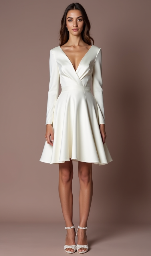 Sexy White Mini Short Wedding Dress with a Sheer Skirt for a Bold and Elegant Look