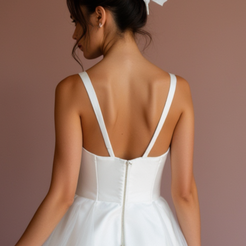 Show-Stopping White Princess Wedding Dress with Layers of Tulle and a Beaded Waist