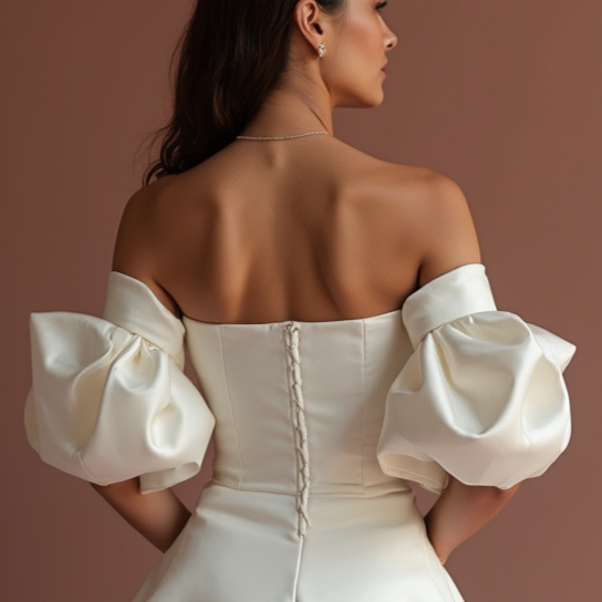Bohemian White Mini Short Wedding Dress with Flowy Sleeves for a Relaxed and Elegant Look