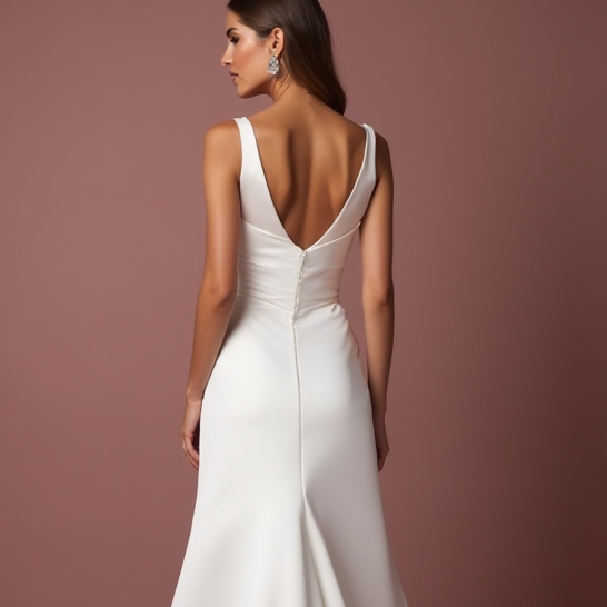 Romantic White A-Line Gown with a Soft Silk Satin Skirt for Luxury