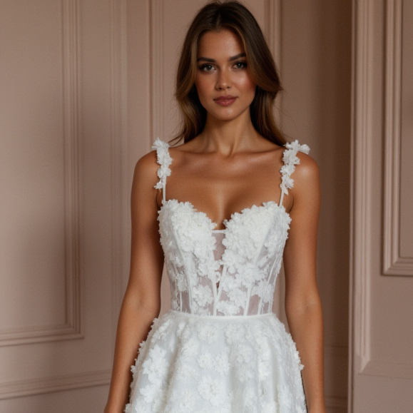 Chic Short Wedding Dress and Mini Dress with a Feathered Skirt for a Unique Touch
