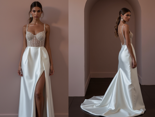 Romantic A-Line Wedding Dress with Long Sleeves for a Winter Wedding