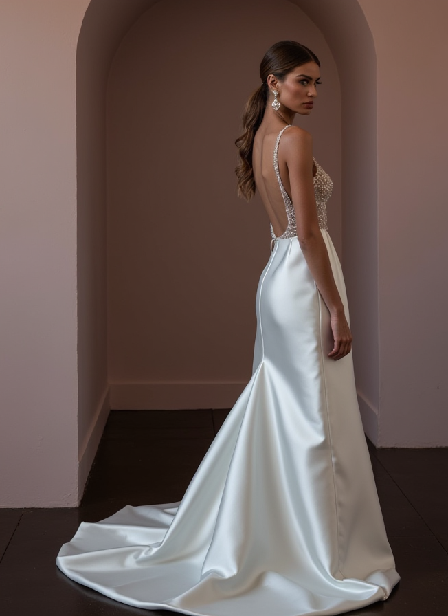 Romantic A-Line Wedding Dress with Long Sleeves for a Winter Wedding