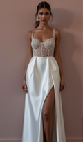 Romantic A-Line Wedding Dress with Long Sleeves for a Winter Wedding