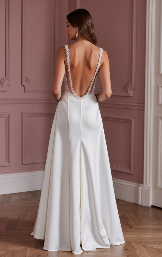 A-Line Wedding Dress with a Dramatic Train for a Statement Look
