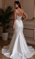 Modern A-Line Wedding Dress with Minimalist Elegance