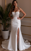 Modern A-Line Wedding Dress with Minimalist Elegance
