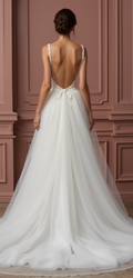 A-Line Bridal Gown with Lace Details for a Romantic Touch