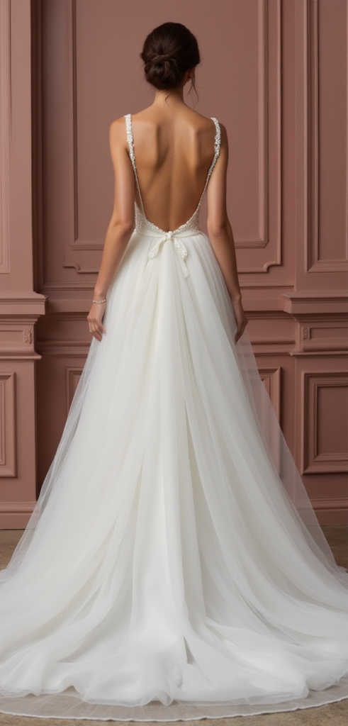 A-Line Bridal Gown with Lace Details for a Romantic Touch