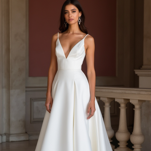 White Princess Bridal Gown for Brides Who Love a Timeless and Chic Look