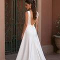 Elegant A-Line Wedding Gown with Subtle Sparkle for a Glam Look