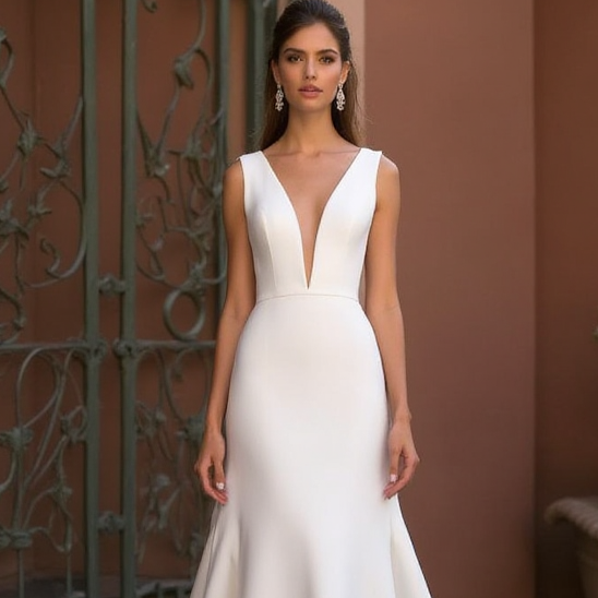 Elegant A-Line Wedding Gown with Subtle Sparkle for a Glam Look