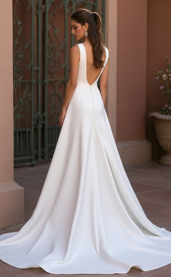 Elegant A-Line Wedding Gown with Subtle Sparkle for a Glam Look