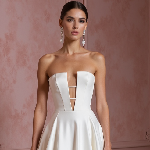 A-Line Wedding Gown with a Flowing Skirt for a Graceful Look