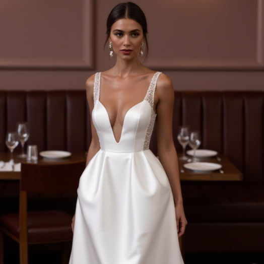 Romantic A-Line Bridal Gown with a Timeless Design