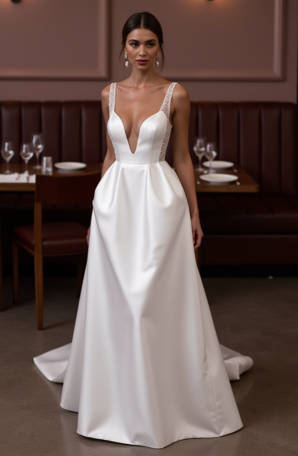 Romantic A-Line Bridal Gown with a Timeless Design