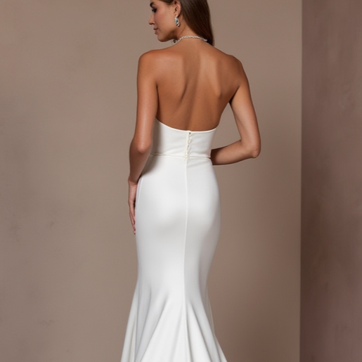 Sexy White Mermaid Wedding Gown with an Off-the-Shoulder Neckline for a Romantic Touch