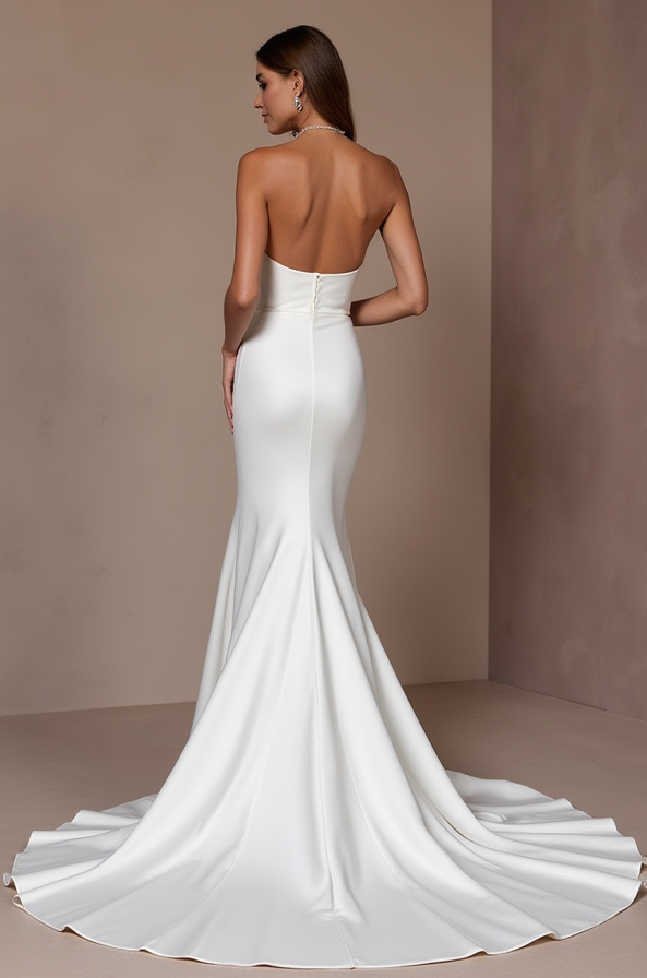Sexy White Mermaid Wedding Gown with an Off-the-Shoulder Neckline for a Romantic Touch