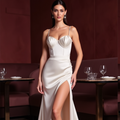 Soft A-Line Gown with a Lace Bodice for a Feminine Touch