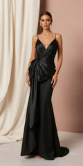 Black Wedding Dress with a Long Train for a Dark Fairytale Look