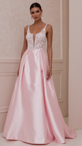 A-Line Bridal Gown with a Romantic Illusion Neckline