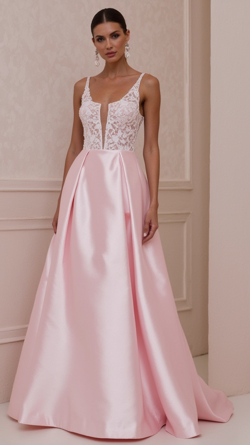 A-Line Bridal Gown with a Romantic Illusion Neckline