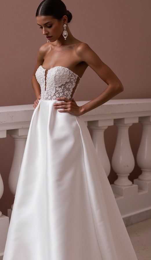 A-Line Wedding Dress with Soft Tulle Layers for a Dreamy Effect