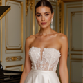 Stunning Short Wedding Dress and Mini Dress with a Satin Finish for a Luxurious Look
