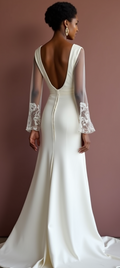 Classic A-Line Wedding Gown with a Satin Finish for a Luxurious Look