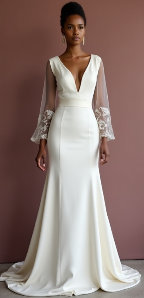 Classic A-Line Wedding Gown with a Satin Finish for a Luxurious Look