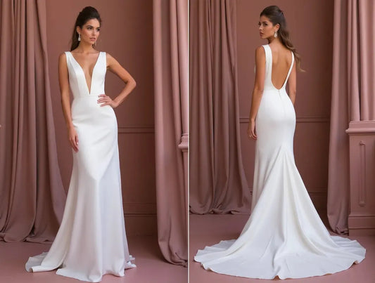 Elegant Mermaid Wedding Dress with a Romantic and Feminine Design