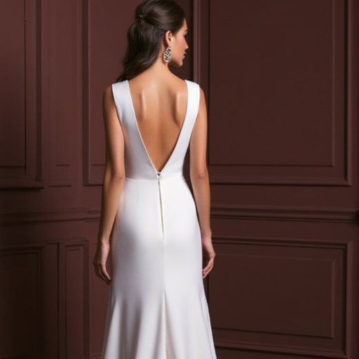 Simple A-Line Wedding Dress for Minimalist Brides