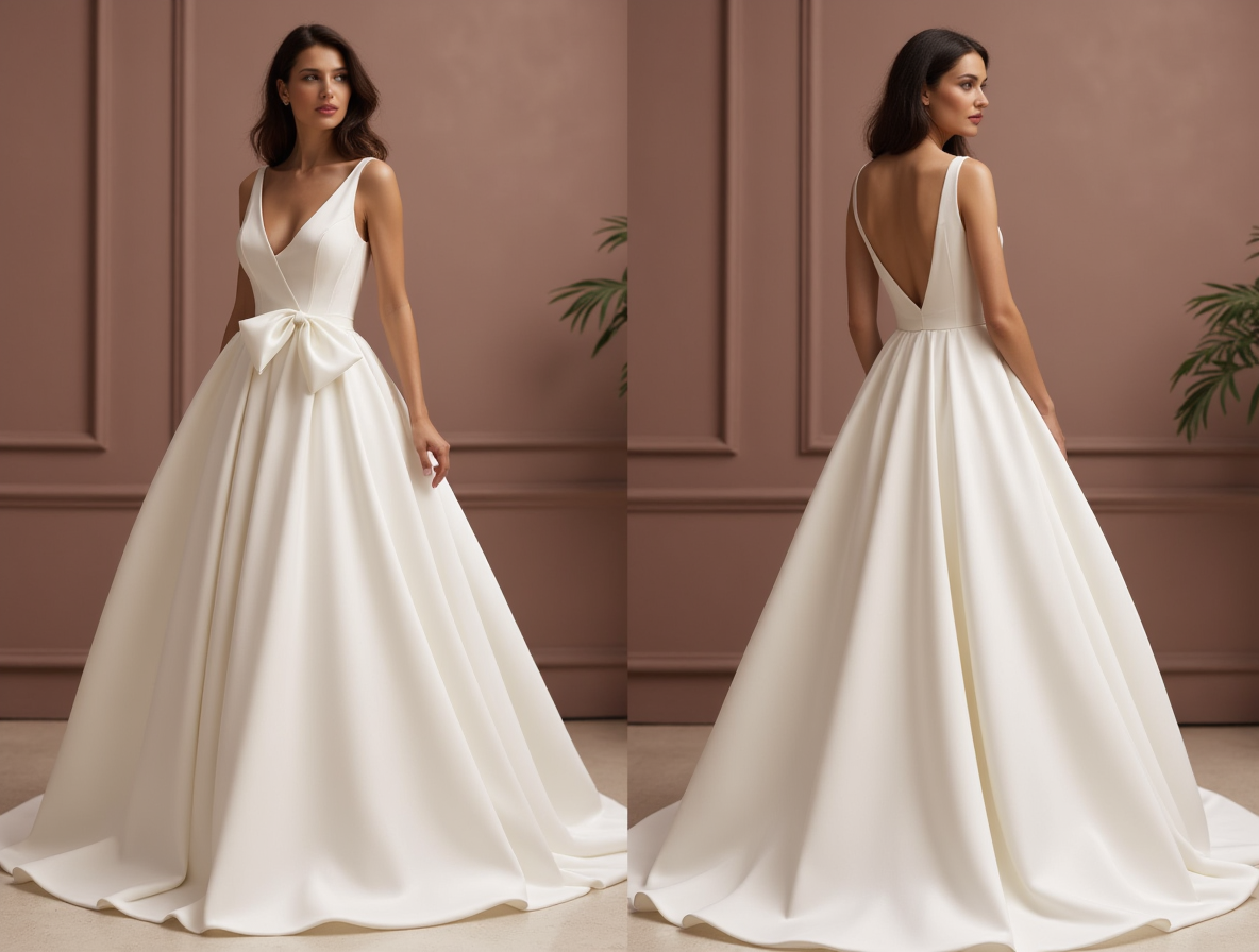 Elegant Princess Wedding Dress with a Lace Bodice for a Romantic Touch