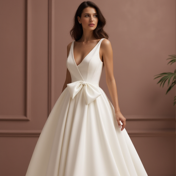 Elegant Princess Wedding Dress with a Lace Bodice for a Romantic Touch