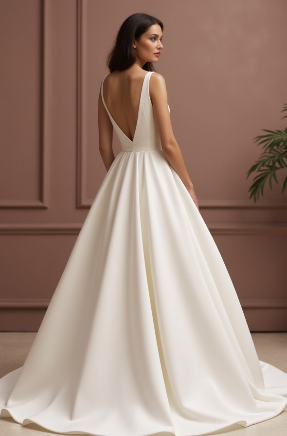 Elegant Princess Wedding Dress with a Lace Bodice for a Romantic Touch