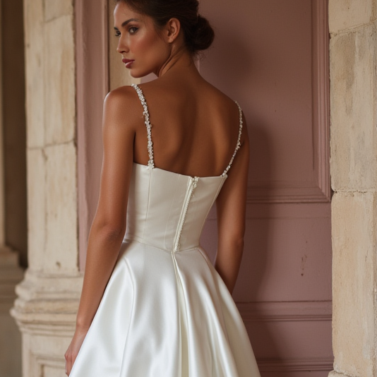 Chic Mini Short Wedding Dress with a Wrap Silhouette for a Flattering Fit