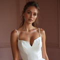 Chic Mini Short Wedding Dress with a Wrap Silhouette for a Flattering Fit