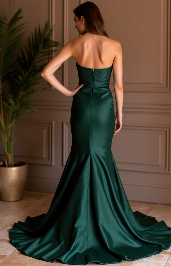 Elegant Evening Dress and Prom Gown with a Wrap Bodice for a Chic Style