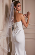 Romantic A-Line Gown with Floral Lace Details for a Soft Bridal Look