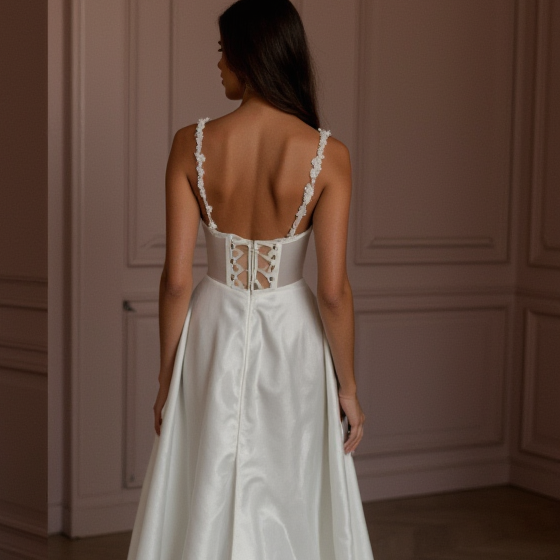 A-Line Wedding Dress with Beaded Bodice for a Glamorous Look