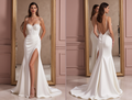 Sophisticated A-Line Bridal Gown with a Satin Belt for a Refined Look