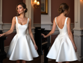 Chic Short Wedding Dress and Mini Dress with a High Neckline for a Sophisticated Style