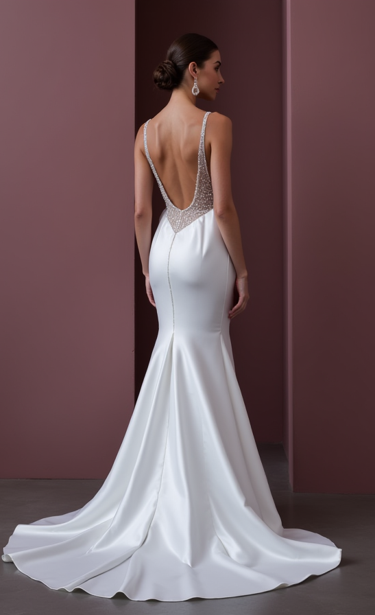 Elegant Mermaid Wedding Dress with Lace Details for a Timeless Look