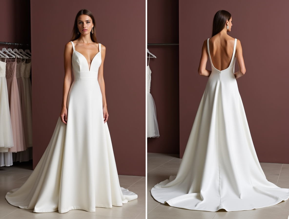 Soft A-Line White Wedding Dress with Draped Layers for an Effortless Style