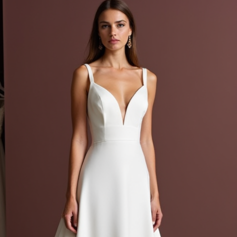 Soft A-Line White Wedding Dress with Draped Layers for an Effortless Style
