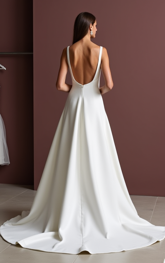 Soft A-Line White Wedding Dress with Draped Layers for an Effortless Style