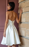 Sexy Mini Short Wedding Dress with a Backless Design for a Stunning Bridal Statement