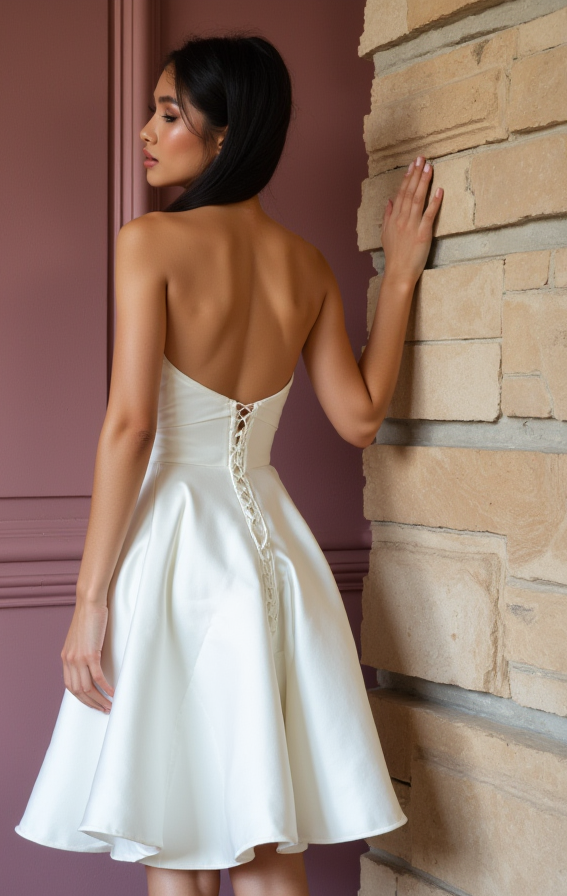 Sexy Mini Short Wedding Dress with a Backless Design for a Stunning Bridal Statement