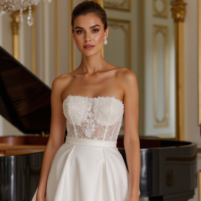 Romantic Short Wedding Dress and Mini Dress with a Tulle Skirt for a Fairytale Look