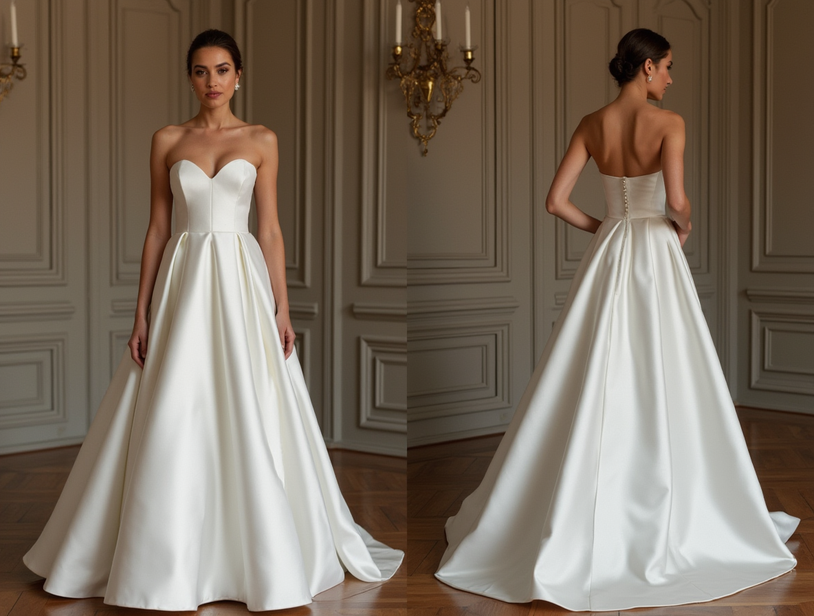 A-Line White Wedding Dress with Floral Embellishments for a Romantic Look